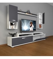 Decoraktiv Ekoflex 5da Mdf Tv Ünitesi Tv Sehpası (Beyaz - Antrasit)