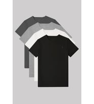 Unisex Bisiklet Yaka Standart %100 Pamuk Erkek Basic T-Shirt 4'li paket (Füme)