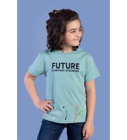 Toontoy Erkek Çocuk Püskürtme Baskılı Tişört (Yeşil)