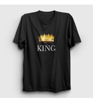 Presmono Unisex Beyaz King Kral T-Shirt 381130tt (Siyah)
