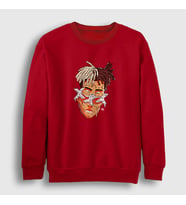 Presmono Unisex Beyaz Melting XXXTentacion Sweatshirt 48175tt (Kırmızı)