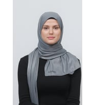 Simli Abiye Şifon Şal (Füme)