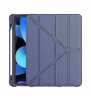 Apple iPad Air 5 10.9 2022 M1 Kılıf Kalem Bölmeli Trifolding Case A2588 A2589 A2 (Lacivert)