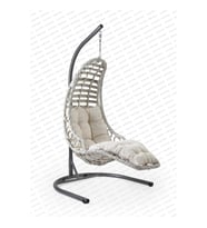 Capri Swing Bodrum Tekli Rattan Bahçe Salıncağı  Balkon Salıncağı (Camel)