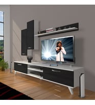 Decoraktiv Eko 7 Slm Dvd Retro Tv Ünitesi Tv Sehpası (Beyaz-Siyah)