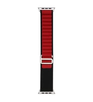 Watch 38mm Band-74 Hasır Kordon (Siyah-Kırmızı)