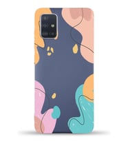 PrintiFy Samsung Galaxy A71 Uyumlu Lansman Kılıf Karışık Renkler Tasarımlı İçi Kadife Kapak (Petrol Mavisi)