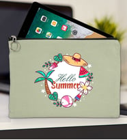 BK Gİft Yaz Temalı-4 Tablet Çantası 30x21cm(12 Renk Seçeneği), Ipad Çantası, Baskılı Tablet Kılıfı (Mint Yeşili)