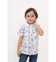Toontoy Erkek Çocuk Desenli Tişört (Beyaz)