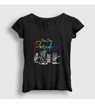 Presmono Kadın Beyaz Paradise Coldplay T-Shirt 471301tt (Siyah)