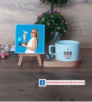 Göz Doktoru Fotoğraflı Dekoratif Taş, Kupa Bardak Beyaz Hediye (Model 8)