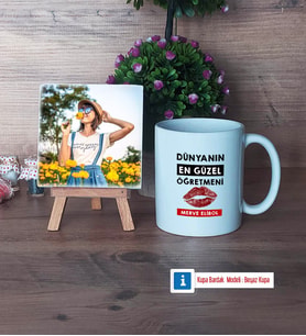 Kadın Öğretmene Hediye Fotoğraflı Dekoratif Taş, Kupa Bardak Beyaz Hediye (Model 1)
