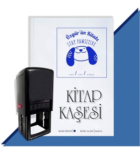 Kişiye Özel  Stay Pawsitive Köpek Emoji Tarihli Kitap Kaşesi (Mavi)