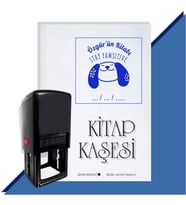 Kişiye Özel  Stay Pawsitive Köpek Emoji Tarihli Kitap Kaşesi (Mavi)