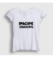 Presmono Kadın Sarı Logo V2 Imagine Dragons T-Shirt 82340tt (Beyaz)