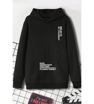 Belive in Yourself Baskılı Oversize Sweatshirt (Siyah)