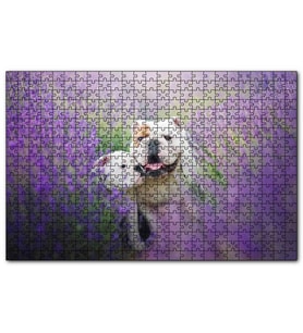 Cakapuzzle Lavantalar Arasında Bulldoglar  Puzzle Yapboz MDF (Ahşap) (500 Parça)
