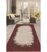 Dijital Kaymaz Taban Yıkanabilir Modern Renkli Salon Halısı Mutfak Halısı Yolluk ND-HT-242 (Kırmızı)