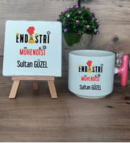 Endüstri Mühendisi Hediye Seti Kupa Bardak T Kulplu ve Dekoratif Taş Mühendisler Günü Hediyesi (Model 4)