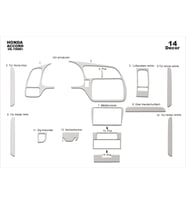 Meriç® Honda Accord Japon Ön Torpido Kaplama Maun 14 Parça 1998-2002 (Alüminyum)
