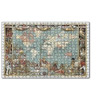 Cakapuzzle Dünya Haritası ve Bazı Halklar 1886 Yılı Puzzle Yapboz MDF (Ahşap) (255 Parça)
