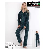 PAMUKLU PİJAMA TAKIMI (Yeşil)
