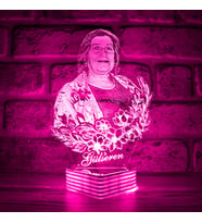 Kişiye Özel Fotoğraflı Kadınlar Günü Hediyesi 3D Lamba (Pembe)