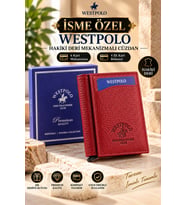 Westpolo Hakiki Deri İsme Özel Erkek Mekanizmalı Cüzdan (Kırmızı)