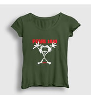Presmono Kadın Beyaz Alive Pearl Jam T-Shirt 73870tt (Haki)