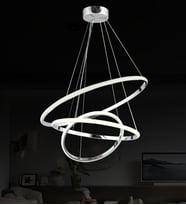 Çember led Oturma Odası Modern Salon Sarkıt Avize (Krom)