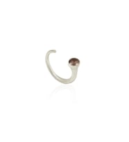 Kadir Jewellery 925 Ayar Gümüş Kaplama Zirkon Taşlı Ayarlanabilir Kadın Minimal Yüzük (Bordo)