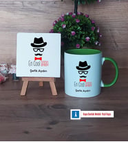 En Cool Baba Dekoratif Taş, Kupa Bardak Kırmızı Hediye Babaya Hediye (Model 13)