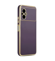 Xiaomi Poco M5 Kılıf Zore Bark Kenarları Altın Renk Kılıf (Mor)