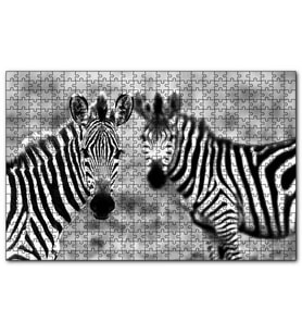 Cakapuzzle İki Sevimli Zebra Görseli  Puzzle Yapboz MDF (Ahşap) (1000 Parça)