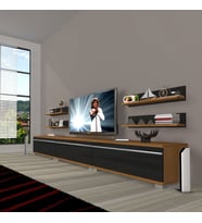 Decoraktiv Eko 270R Mdf Tv Ünitesi Tv Sehpası (Siyah - Ceviz)