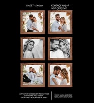 6 Adet 15x15 Çerçeve - Mdf Çerçeve - Kare Fotoğraf Çerçevesi (Kahverengi)