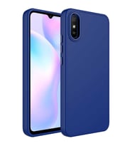 Xiaomi Redmi 9A Kılıf Metal Çerçeve Lansman Silikon Kapak (Lacivert)