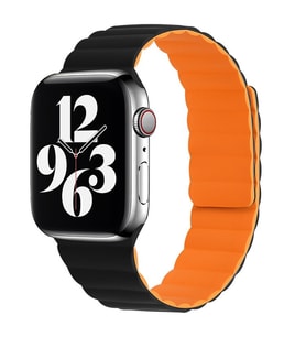 Apple Watch 10 42mm - 38/40/41mm Kordon Renkli Strap Deri Loop Kordon 2/3/4/5/6/ (Siyah - Turuncu)