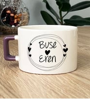 Kişiye Özel İki İsim Yazılı Hediye Lüks Fincan Sevgililer Günü Hediyesi (Mor)