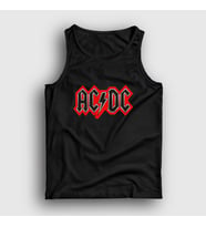Presmono Unisex Sarı Red Black AC/DC Atlet 6579tt (Siyah)