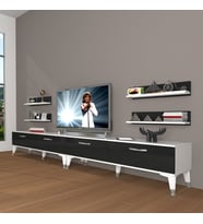 Decoraktiv Eko 360R Slm Silver Tv Ünitesi Tv Sehpası (Siyah - Beyaz)
