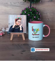 Okul Öncesi Öğretmeni Fotoğraflı Dekoratif Taş, Kupa Bardak Beyaz Hediye Öğretmenler Günü Hediyesi (Model 6)