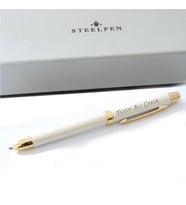 İsme Özel 3 Fonksiyonlu Steel Pen Metal Kalem (Krem)