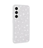 Galaxy S23 Kılıf Parlak Taşlı Tasarım Pırlanta Kılıf (Beyaz)