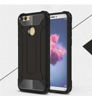 Huawei P Smart Kılıf Crash Zırh Silikon Kılıf (Siyah)