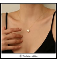 925 Ayar Gümüş Sevgililer Gününe Özel Balon Kalp Kolye (Gold)