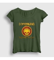 Presmono Kadın Beyaz Conspiracy The Offspring T-Shirt 177203tt (Haki)