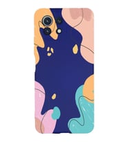 PrintiFy Xiaomi Mi 11 Lite Uyumlu Lansman Kılıf Karışık Renkler Tasarımlı İçi Kadife Kapak (Lacivert)