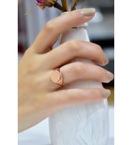 Papatya Silver 925 Ayar Gümüş Ayarlanabilir Şovalye Yüzük (Rose)
