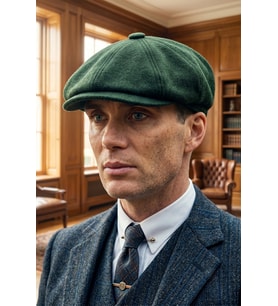 Erkek Kasket Baretta Kışlık Şapka Beckham Model Peaky Blinders Şapka cp231 (Yeşil)